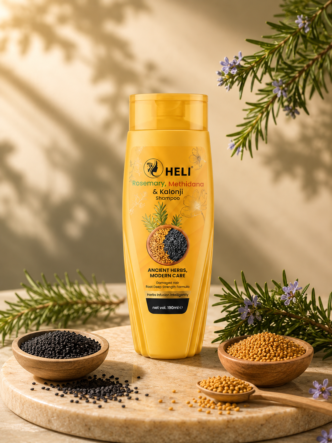 HELI Rosemary, Methidana & Kalonji Shampoo
